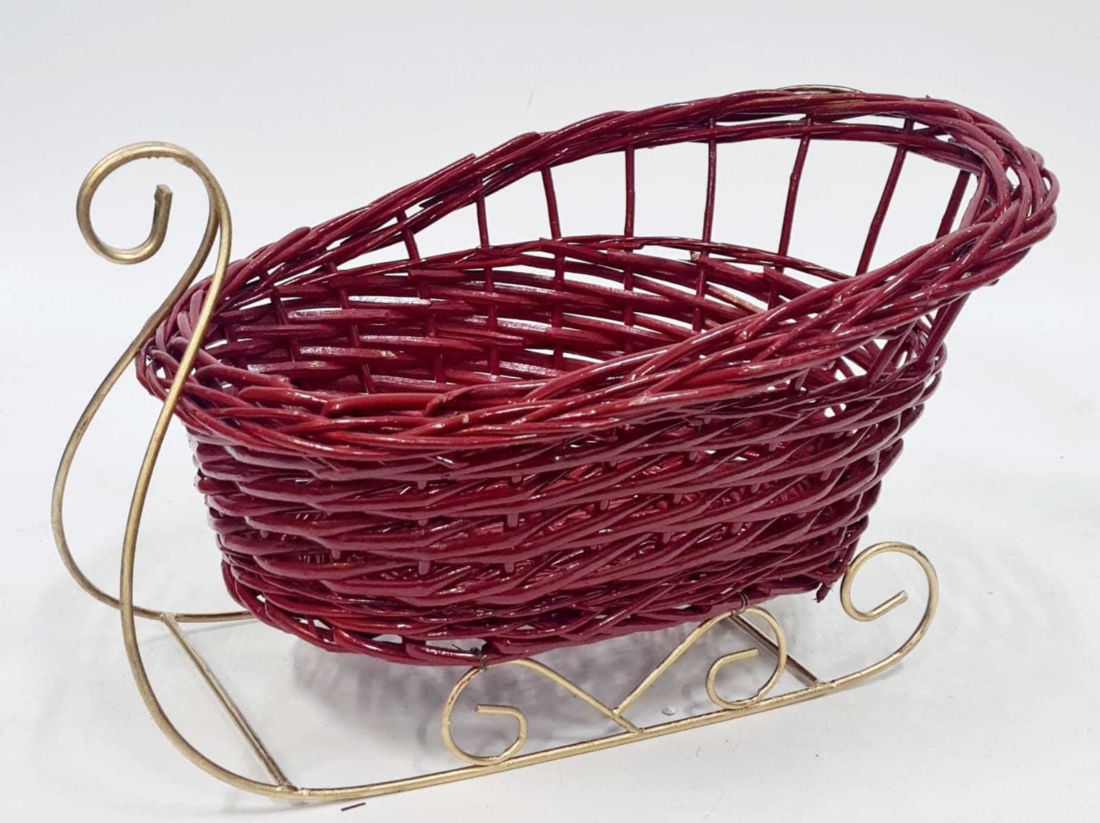 Санки плетеные №1 - Необычные плетеные изделия, Плетеные изделия из ивовая лоза, цвет красный фото 1 LM180321 S/2