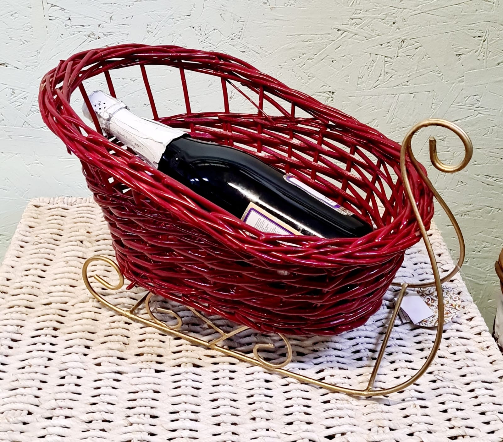 Санки плетеные №1 - Необычные плетеные изделия, Плетеные изделия из ивовая лоза, цвет красный фото 3 LM180321 S/2