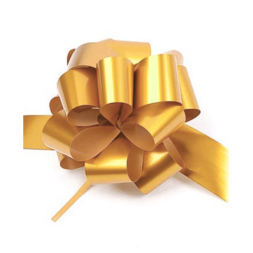 Бант-шар синтетическая лента золотой