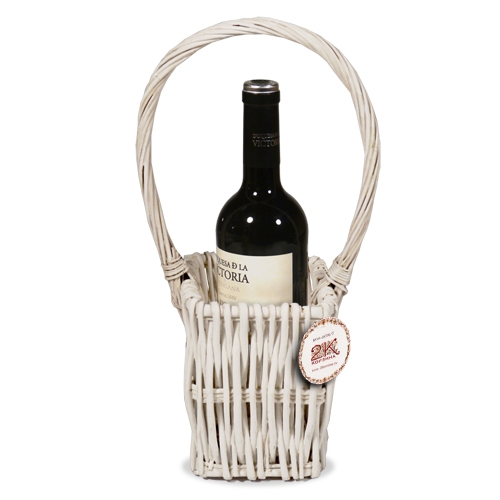 Купить Корзина плетеная для вина - Плетеные корзины для дома и дачи, Корзины из ивовая лоза, цвет белый фото VB13-1 PCS white