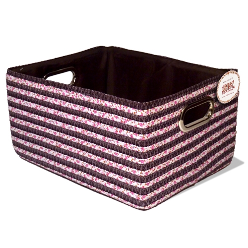 Купить Плетеный короб №1 - Плетеные корзины для хранения вещей, Корзины из Пшеница (солома), цвет коричневый, розовый, белый фото ZF-4267 S/3