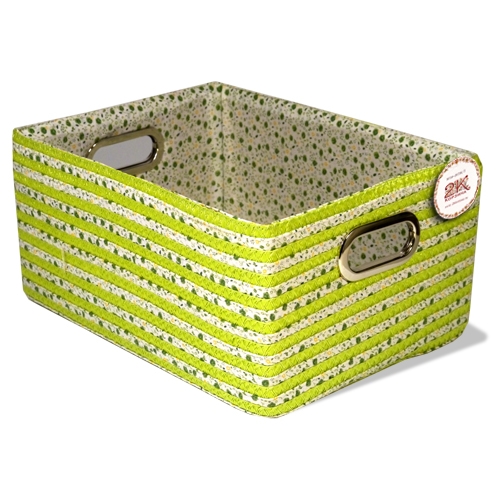 Купить Плетеный короб №1 - Плетеные корзины для хранения вещей, Корзины из Пшеница (солома), цвет зеленый, белый фото ZF-4277 S/5