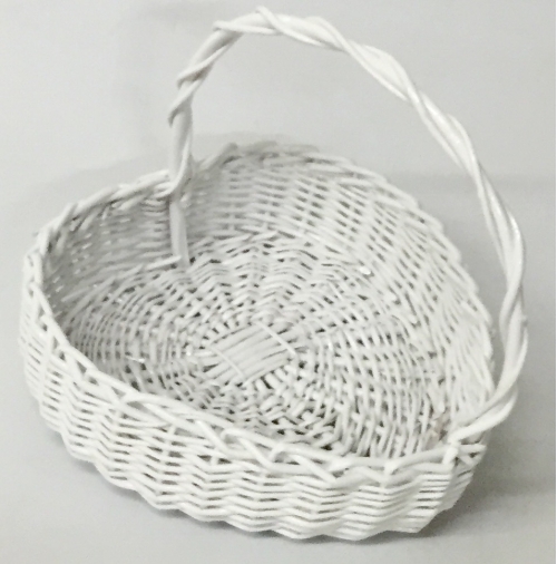 Купить Корзина плетеная из ивовой лозы №2 - Корзины из ивовая лоза, цвет белый фото QL13007W S/3