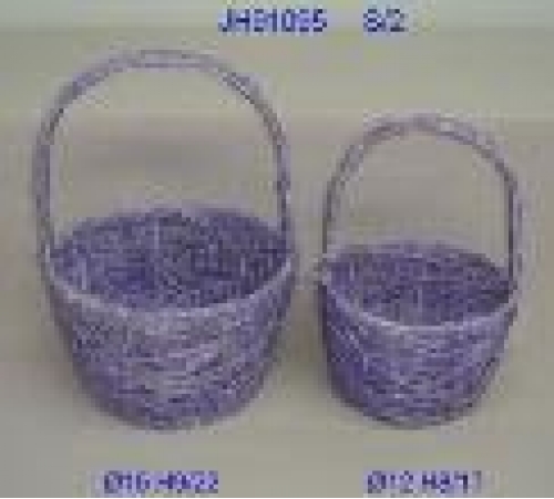 Купить Набор корзин для флористики - Плетеные корзины для флористики, Корзины из ротанг, цвет фиолетовый фото J14065V S/2
