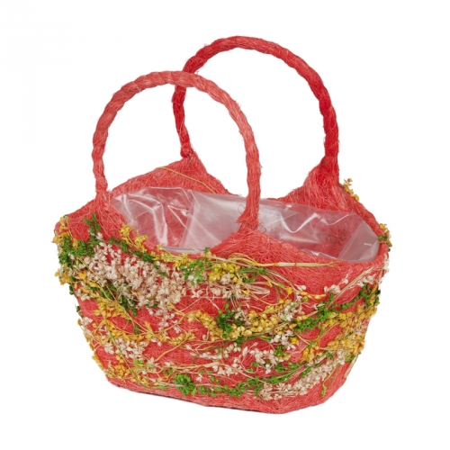 Купить Корзина для флористики - Плетеные корзины для флористики, Корзины из сизаль и сухоцветы, цвет   фото J14074