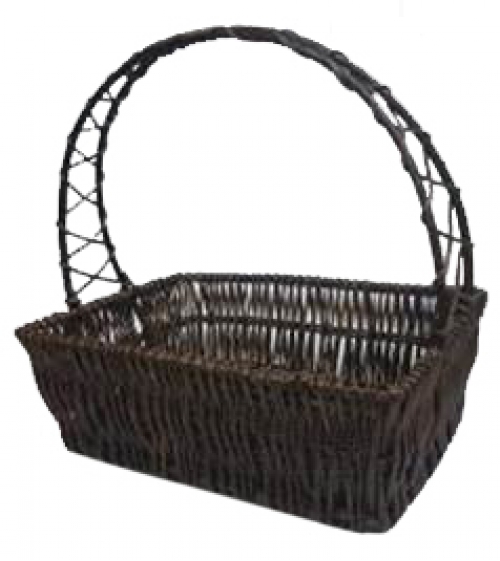 Корзина плетеная из ивовой лозы №1 прут темно-коричневый