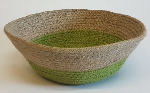 Купить Корзина из джута - Плетеные предметы интерьера, Плетеные изделия из джутовая веревка, цвет зеленый фото CV-10281