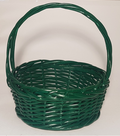 Купить Корзина плетеная из ивовой лозы №2 - , Плетеные корзины для упаковки подарков из ивовая лоза, цвет зеленый фото LM121414G S/4