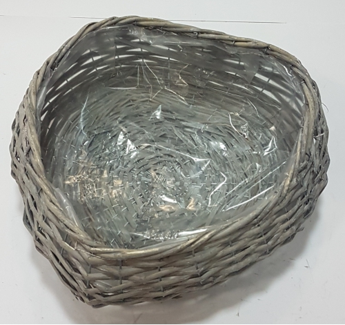 Кашпо плетеное №3 лоза, полиэтилен серый